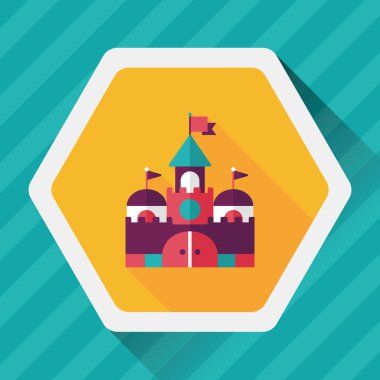 Bina kale uzun gölge, eps10 düz simgesiyle