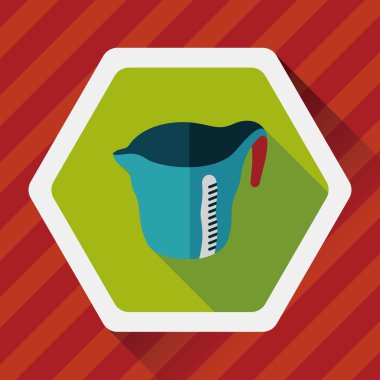 Uzun Gölge, eps10 Kupası düz simgesiyle ölçme mutfak eşyaları