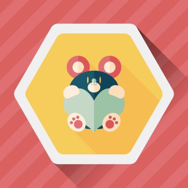 Sevgililer günü hediyesi ayı düz simgesiyle uzun gölge, eps10