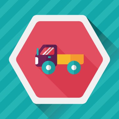 Uzun Gölge, eps10 ile ulaşım kamyon düz simgesi