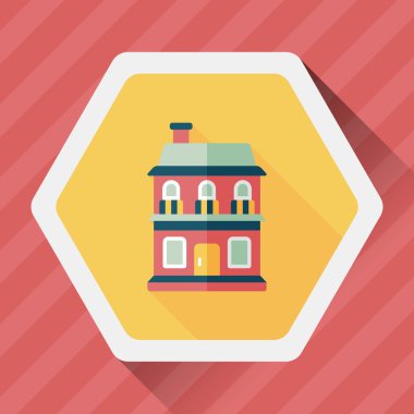 Bina evi uzun gölge, eps10 düz simgesiyle