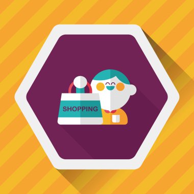 Uzun Gölge, eps10 Satılık Alışverişkoliğin düz simgesiyle