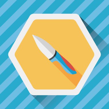 Uzun Gölge, eps10 ile mutfak eşyaları meyve bıçağı düz simgesi