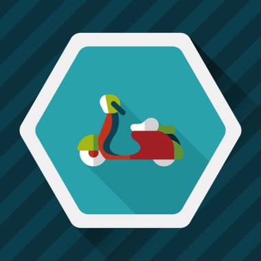 Uzun Gölge, eps10 ile ulaşım scooter düz simgesi