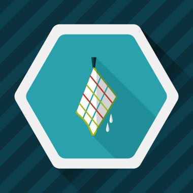 Uzun Gölge, eps10 ile mutfak eşyaları bez düz simgesi