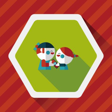 Sevgililer alışveriş uzun gölge, eps10 düz simgesiyle