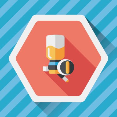 Evde beslenen hayvan su içme uzun gölge, eps10 ile düz simgesi