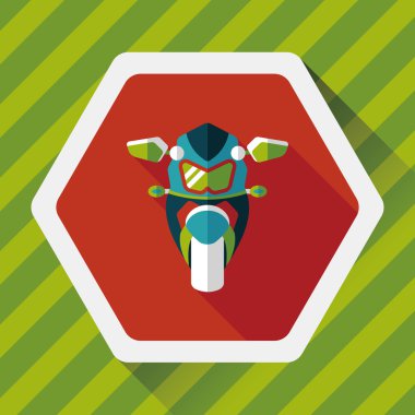 Uzun Gölge, eps10 ile ulaşım motosiklet düz simgesi