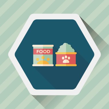 Uzun Gölge, eps10 ile evde beslenen hayvan köpek gıda düz simgesi