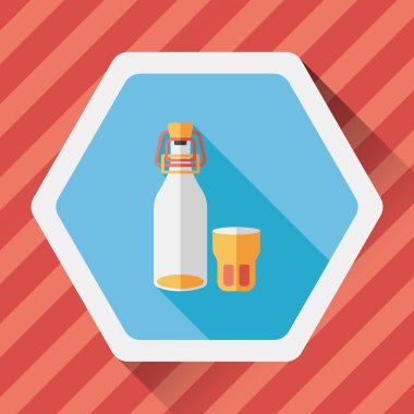 içki uzun gölge, eps10 düz simgesiyle koruyarak mutfak eşyaları