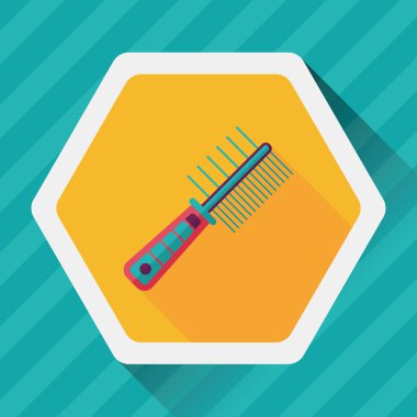 Uzun Gölge, eps10 ile evde beslenen hayvan köpek fırça düz simgesi