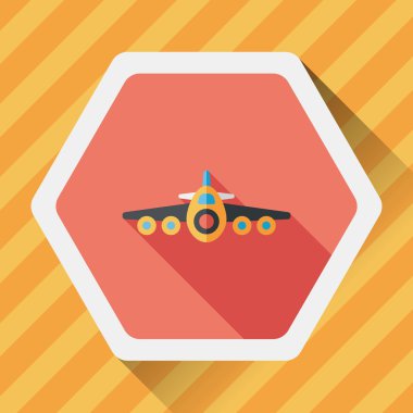 Uzun Gölge, eps10 ile ulaşım uçak düz simgesi