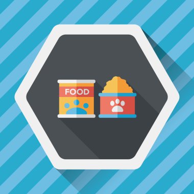 Uzun Gölge, eps10 ile evde beslenen hayvan köpek gıda düz simgesi