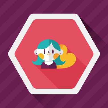 Sevgililer günü kız uzun gölge, eps10 düz simgesiyle