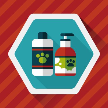 Uzun Gölge, eps10 ile evde beslenen hayvan şampuan düz simgesi