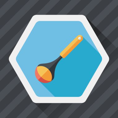 Uzun Gölge, eps10 ile mutfak eşyaları kaşık düz simgesi