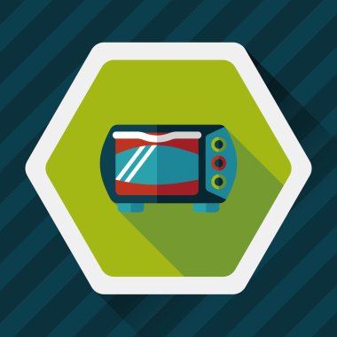 Uzun Gölge, eps10 ile mutfak eşyaları fırın düz simgesi