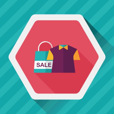 alışveriş giyim uzun gölge, eps10 düz simgesiyle