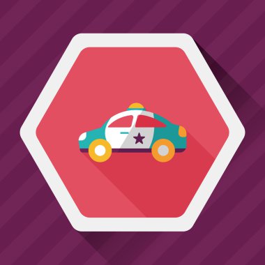 Uzun Gölge, eps10 ile ulaşım polis araba düz simgesi