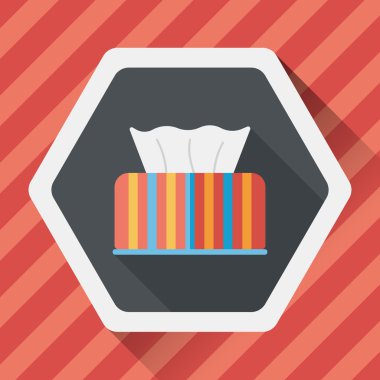 Uzun Gölge, eps10 ile mutfak eşyaları kağıt mendil düz simgesi