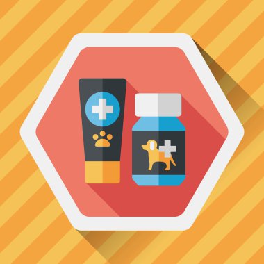 Uzun Gölge, eps10 ile evde beslenen hayvan uyuşturucu düz simgesi