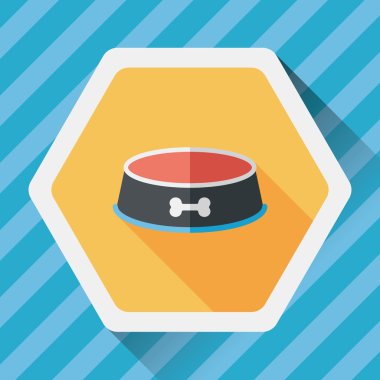 Uzun Gölge, eps10 ile evde beslenen hayvan köpek kase düz simgesi