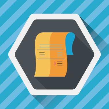 Uzun Gölge, eps10 ile alışveriş kredi kartı fatura düz simgesi