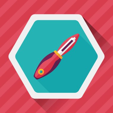 Uzun Gölge, eps10 ile mutfak eşyaları meyve bıçağı düz simgesi