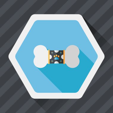 Uzun Gölge, eps10 ile evde beslenen hayvan kemik düz simgesi