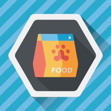 Uzun Gölge, eps10 ile evde beslenen hayvan köpek gıda düz simgesi