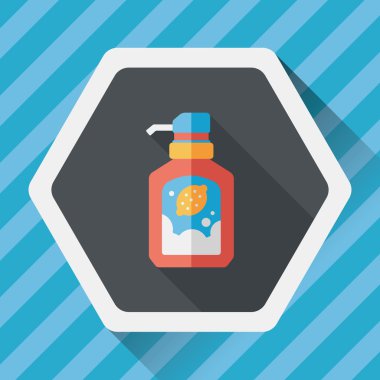 Uzun Gölge, eps10 ile mutfak eşyaları çanak sabun düz simgesi