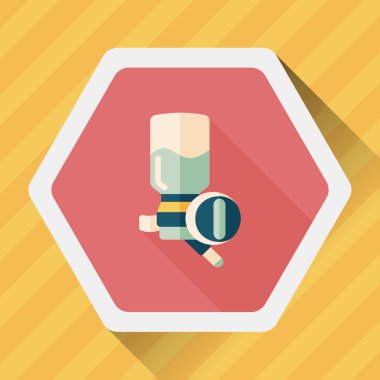 Evde beslenen hayvan su içme uzun gölge, eps10 ile düz simgesi