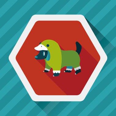 Evde beslenen hayvan giyim uzun gölge, eps10 düz simgesiyle