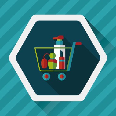 parfüm ve ruj düz simgesi uzun gölge, eps10 ile alışveriş