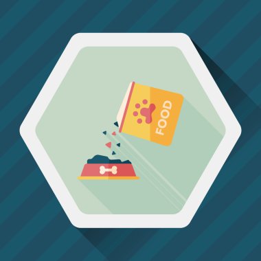 Uzun Gölge, eps10 ile evde beslenen hayvan köpek gıda düz simgesi