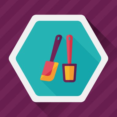 Uzun Gölge, eps10 ile mutfak eşyaları çırpıcı düz simgesi