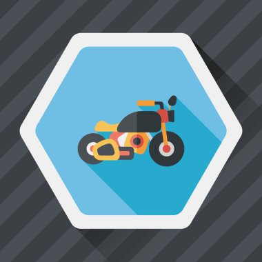 Uzun Gölge, eps10 ile ulaşım motosiklet düz simgesi