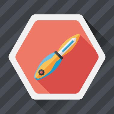 Uzun Gölge, eps10 ile mutfak eşyaları meyve bıçağı düz simgesi