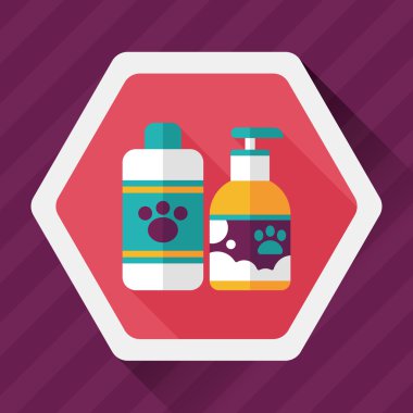 Uzun Gölge, eps10 ile evde beslenen hayvan şampuan düz simgesi