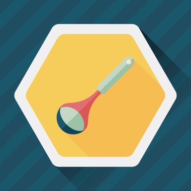 Uzun Gölge, eps10 ile mutfak eşyaları kaşık düz simgesi