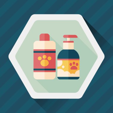 Uzun Gölge, eps10 ile evde beslenen hayvan şampuan düz simgesi