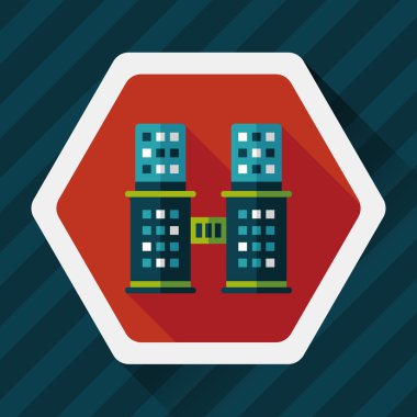 Uzun Gölge, eps10 ile ticari bina düz simgesi