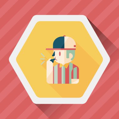 Hakem düz simgesi ile uzun gölge, eps10