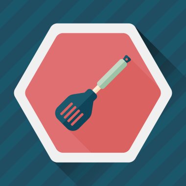 Uzun Gölge, eps10 ile mutfak eşyaları spatula düz simgesi