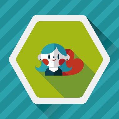 Sevgililer günü kız uzun gölge, eps10 düz simgesiyle