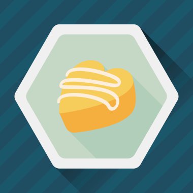 Uzun Gölge, eps10 ile Sevgililer günü çikolata düz simgesi