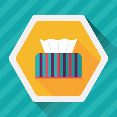 Uzun Gölge, eps10 ile mutfak eşyaları kağıt mendil düz simgesi