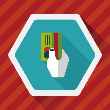 Uzun Gölge, eps10 ile alışveriş kredi kartı düz simgesi