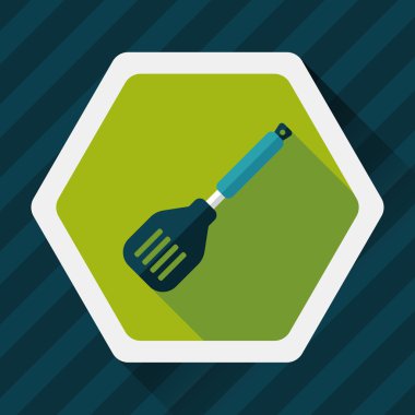 Uzun Gölge, eps10 ile mutfak eşyaları spatula düz simgesi