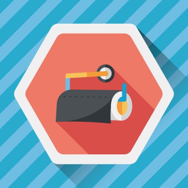 Uzun Gölge, eps10 ile mutfak eşyaları kağıt düz simgesi